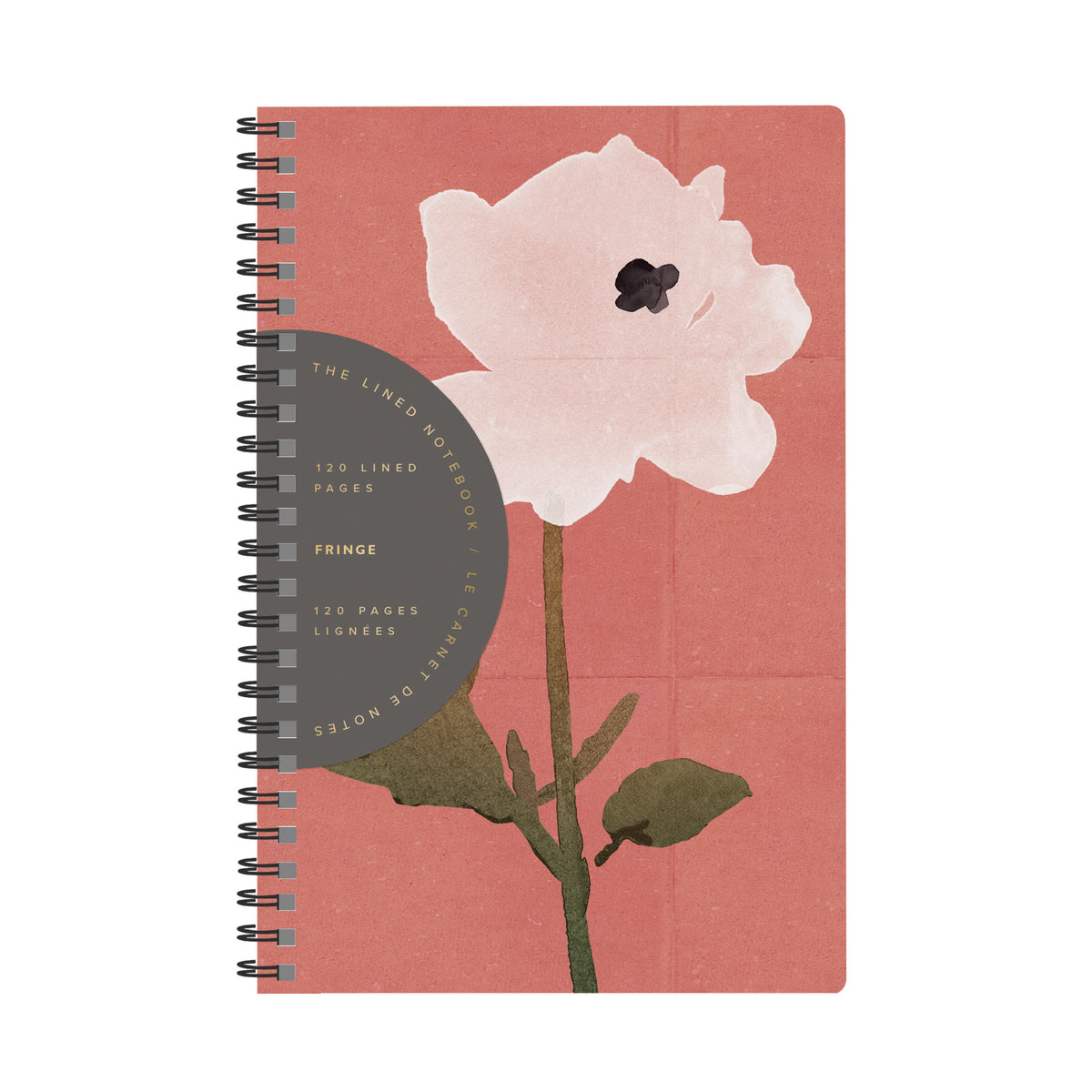 White Flower Slim Paperback Spiral Journal