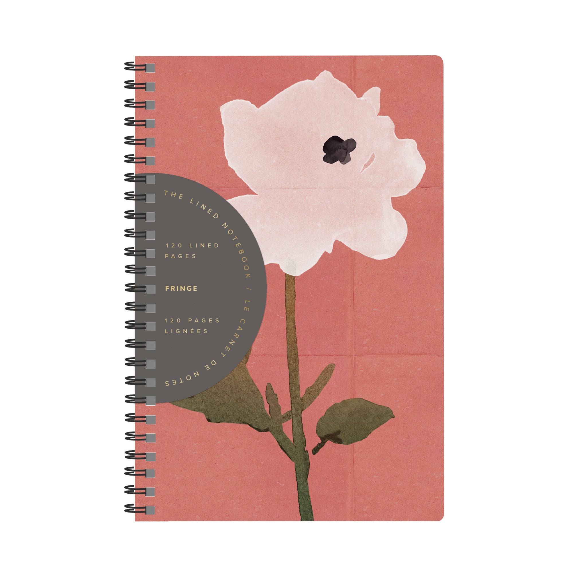 White Flower Slim Paperback Spiral Journal