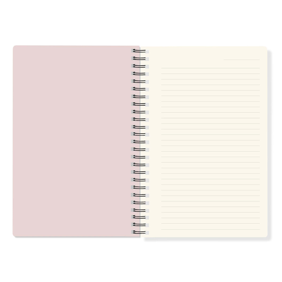 White Flower Slim Paperback Spiral Journal