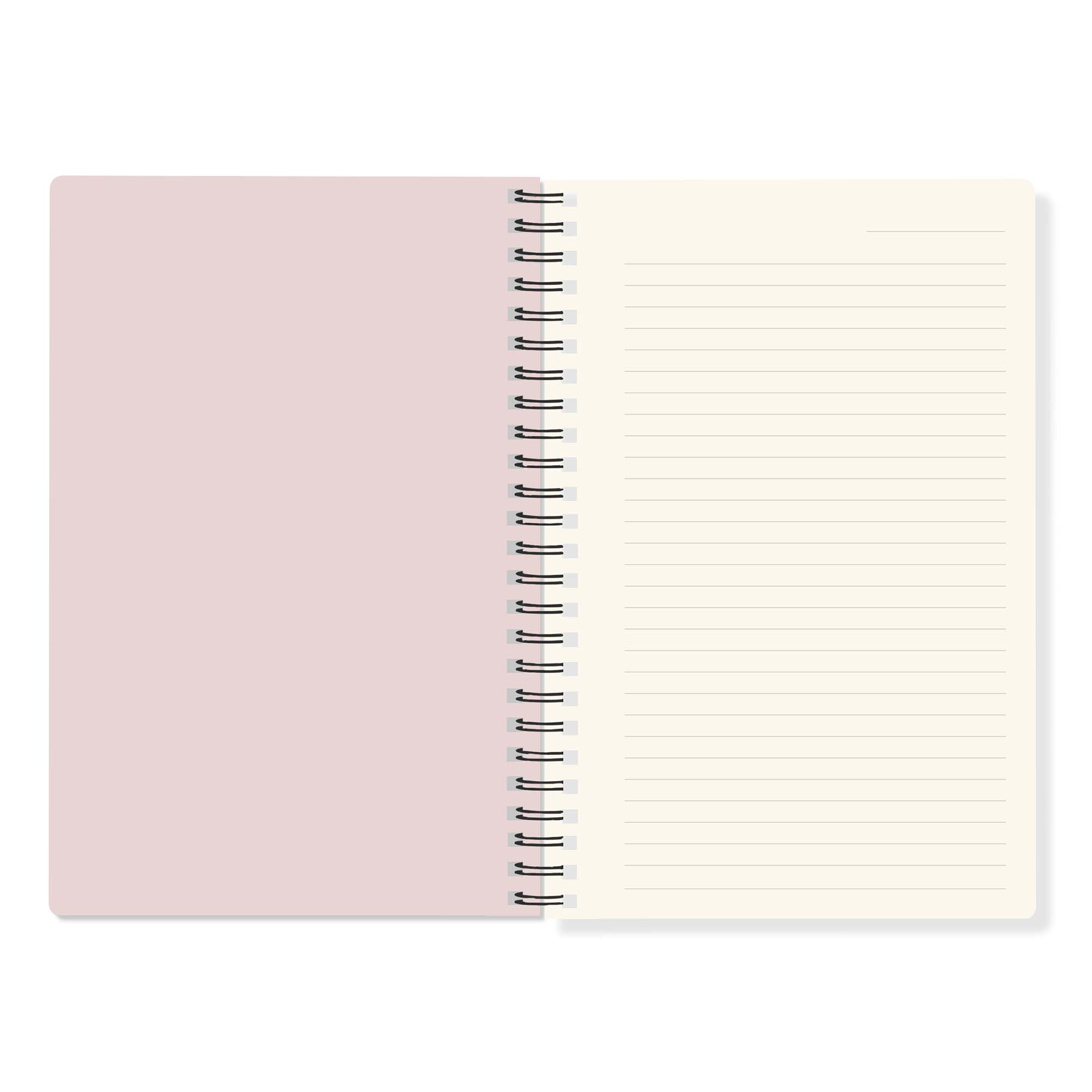White Flower Slim Paperback Spiral Journal