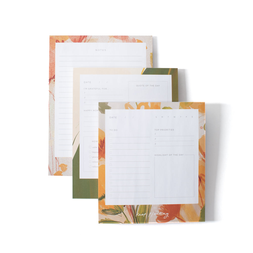 MHN FLORAL TIERED NOTEPAD SET