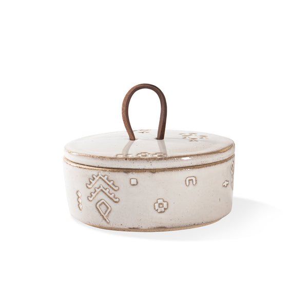 MARKS WHITE ARTISAN OVAL TRINKET BOX Fringe Studio