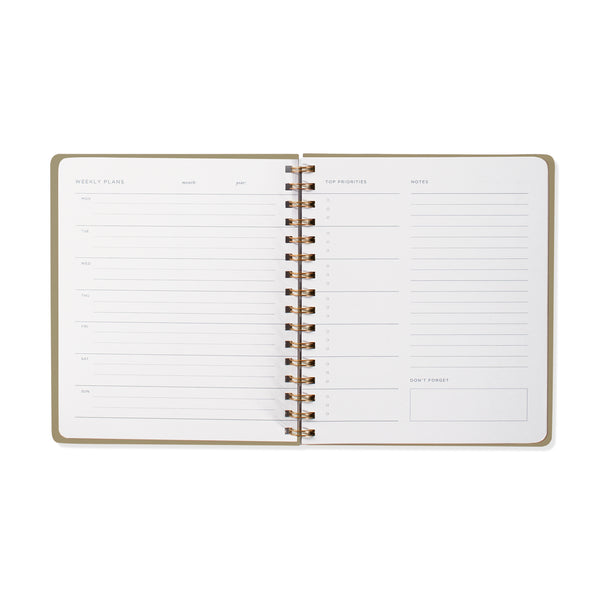 STANDARD COGNAC NON DATED WEEKLY PLANNER Fringe Studio Standard cognac non dated weekly planner fringe studio