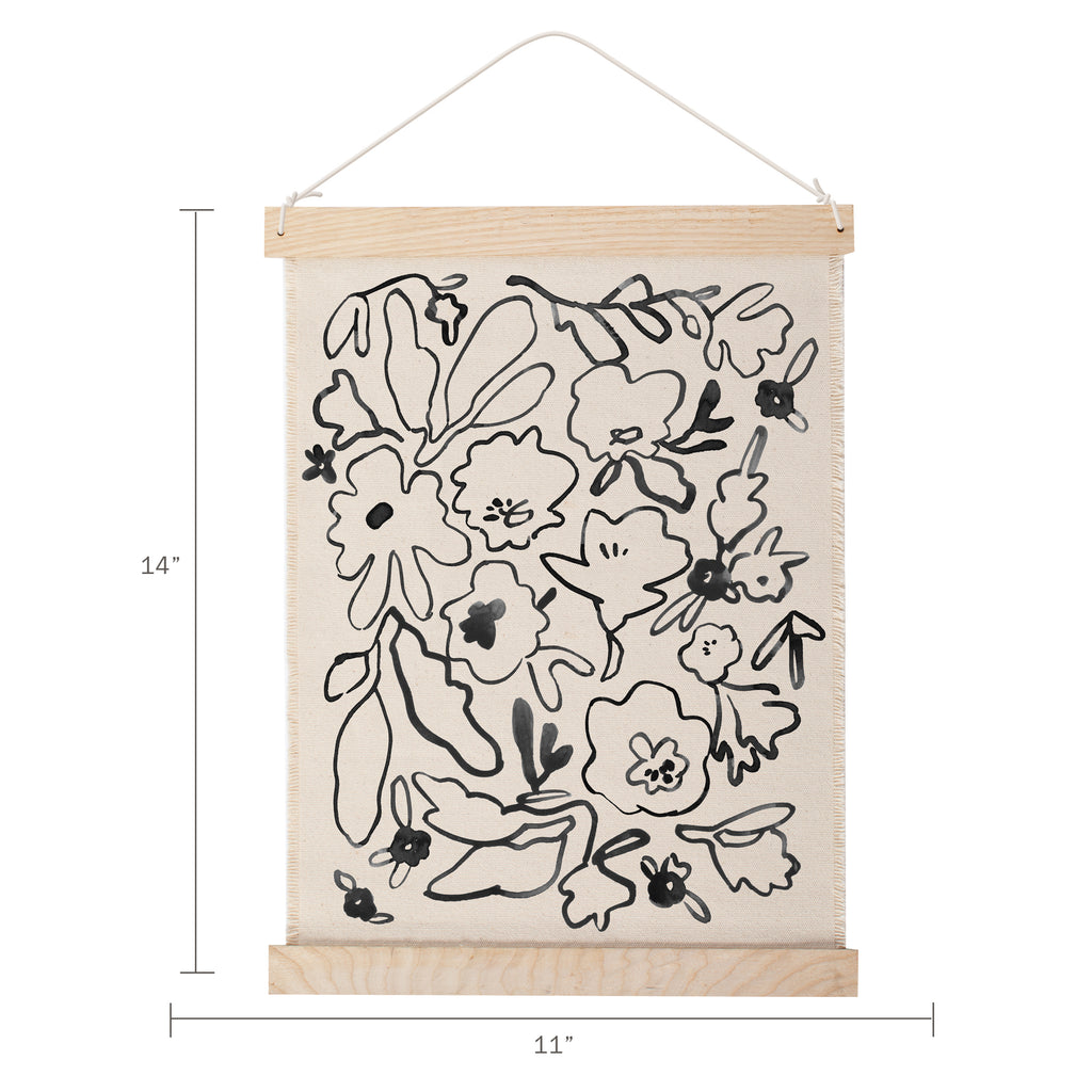 MESSY FLOWER CANVAS WALL HANGING